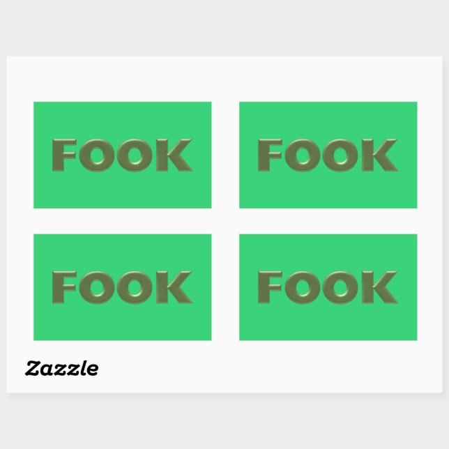 Fook green rectangle large stickers 4 (Sheet)
