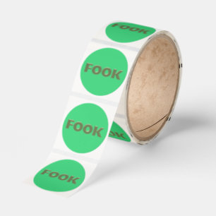 Fook green round small stickers roll