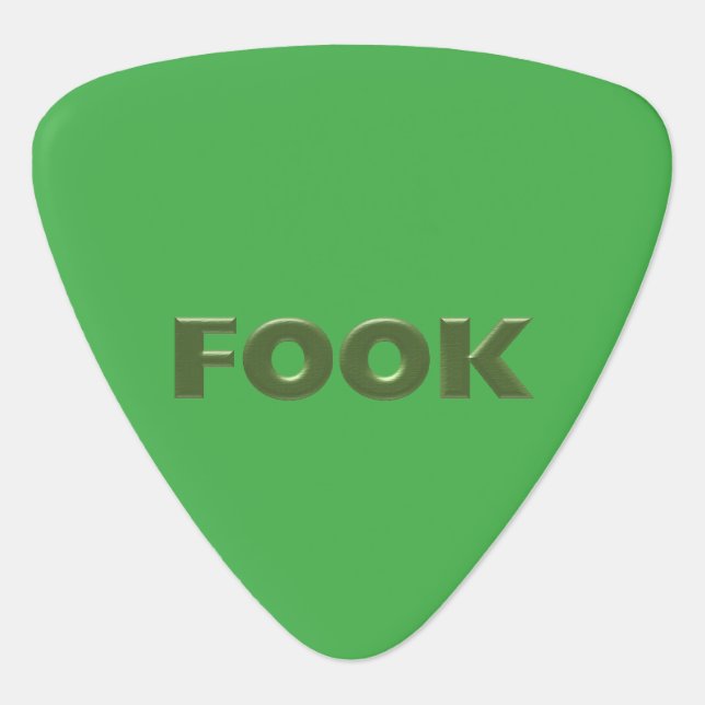 Fook green triangle guitar pick (Front)