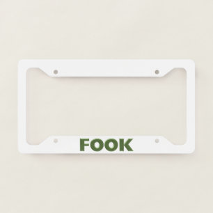 Fook green white car license plate frame C