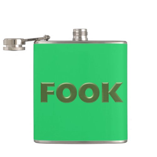 Fook green wrapped flask