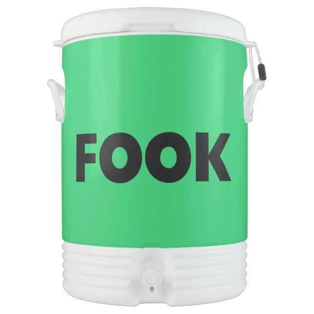 Fook Igloo black and green cooler 10 gallon (Front)