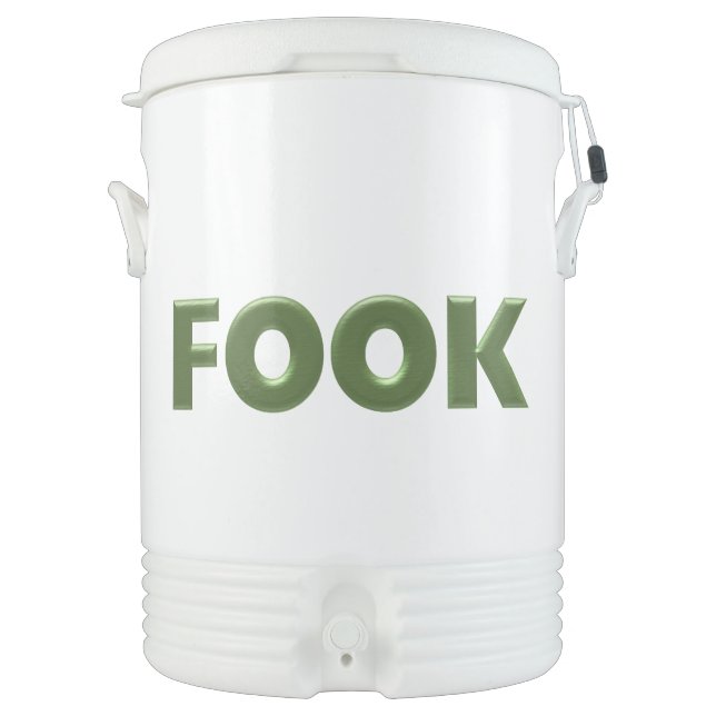 Fook Igloo green and white cooler 10 gallon (Front)