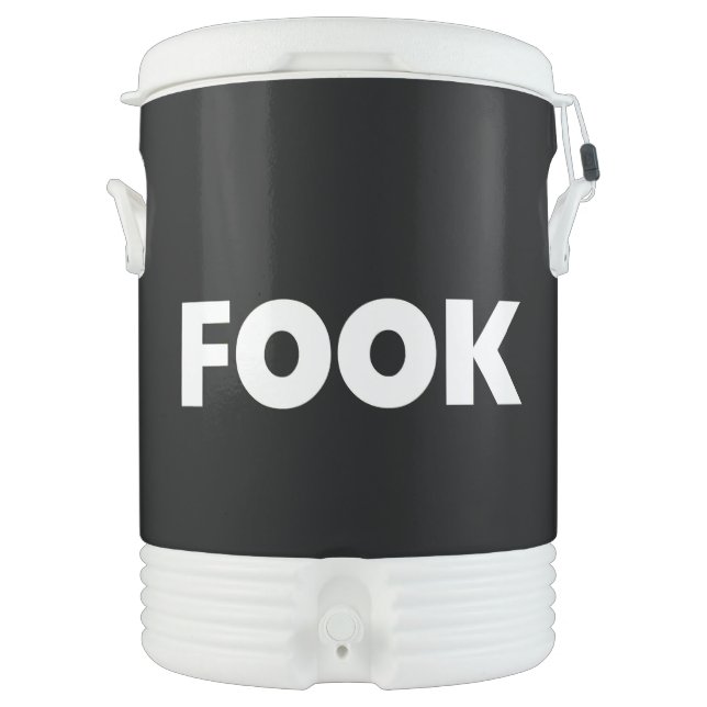 Fook Igloo white and black cooler 10 gallon (Front)