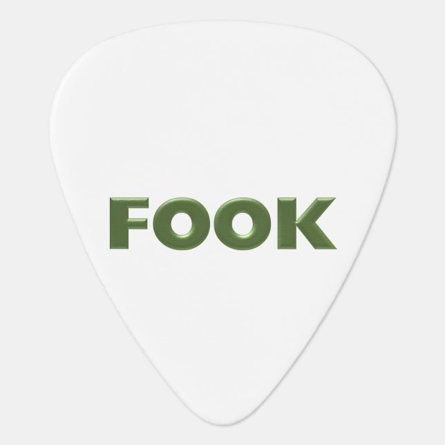 Fook white guitar pick (Front)