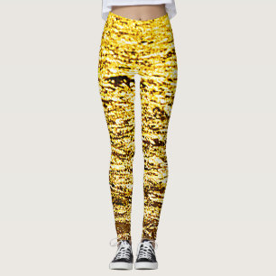 Fool’s Gold Pyrite Abstract Metallic Texture Leggings