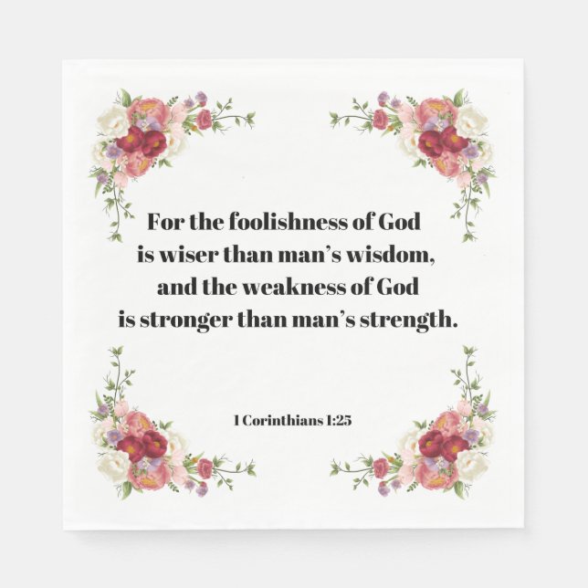 Foolishness Of God 1 Corinthians Bible Verse Napkins (Front)