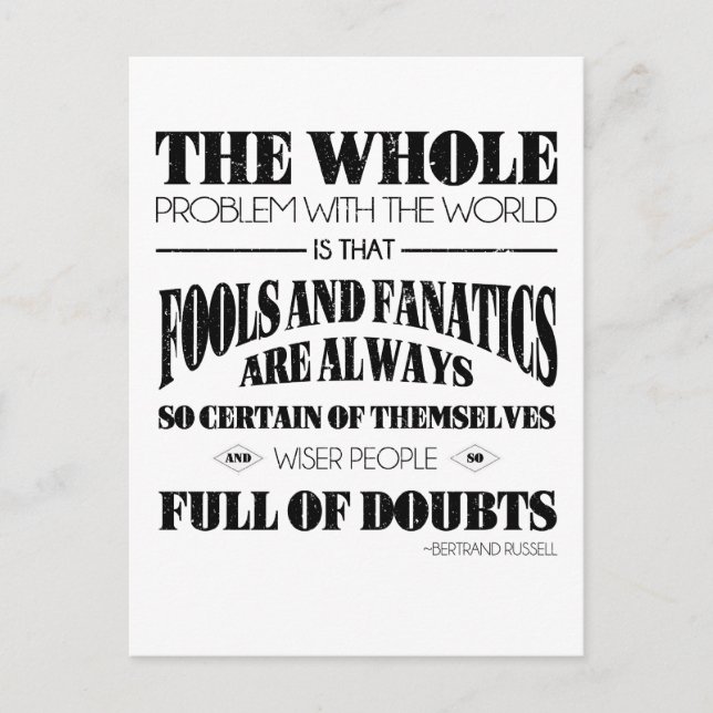 Fools and Fanatics Postcard (Front)