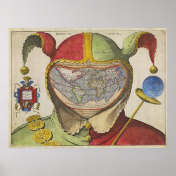 Fools Head Vintage World Map Poster by Romanelli at Zazzle
