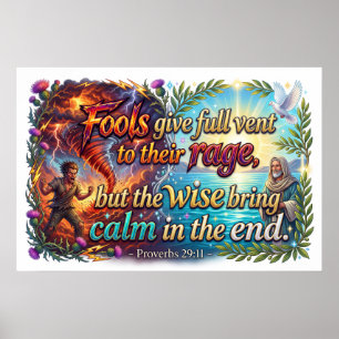 Fools Vent Anger Wise People Stay Calm Poster
