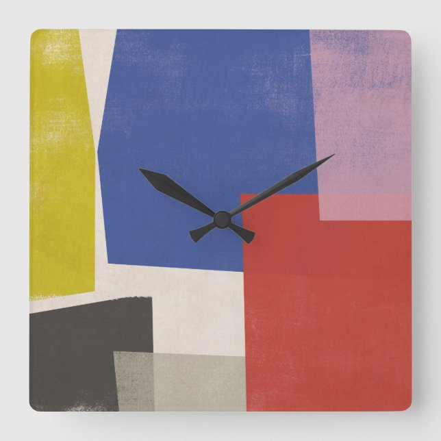 Foolscap - Modern Colorblocks Square Wall Clock (Front)