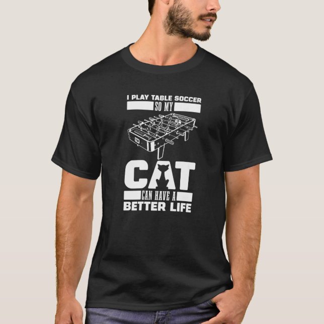Foosball Cat Kicker  Table Soccer T-Shirt (Front)