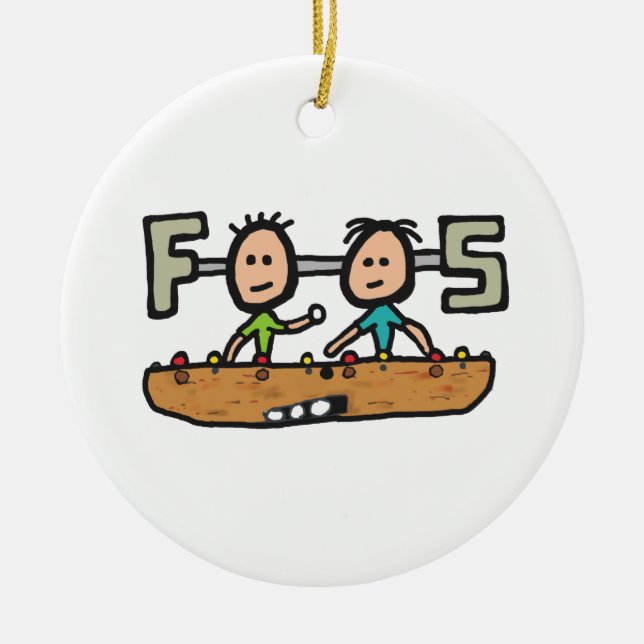 Foosball Ceramic Ornament (Front)