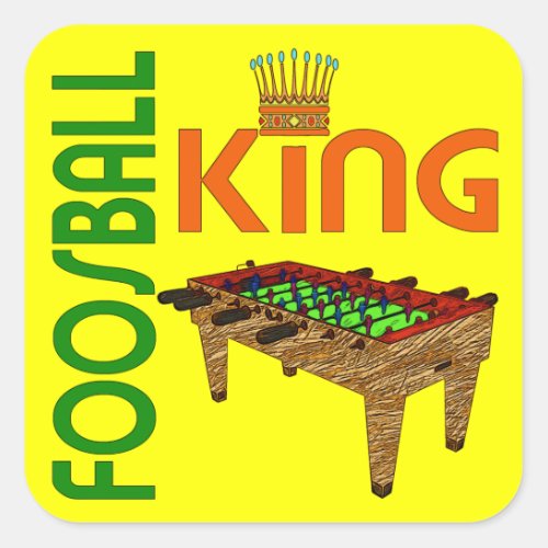 Foosball King Square Sticker
