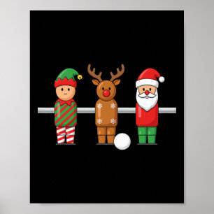 Foosll Christmas Elf Reindeer Santa Trio Table Foo Poster