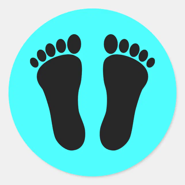 Foot_001_Print_Two_Vector_Clipart Classic Round St Sticker | Zazzle
