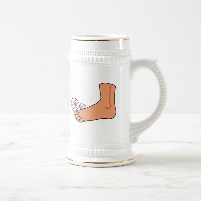 Foot-2 Broken Toe Beer Stein (Right)