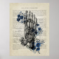 Foot Anatomy with Blue Florals