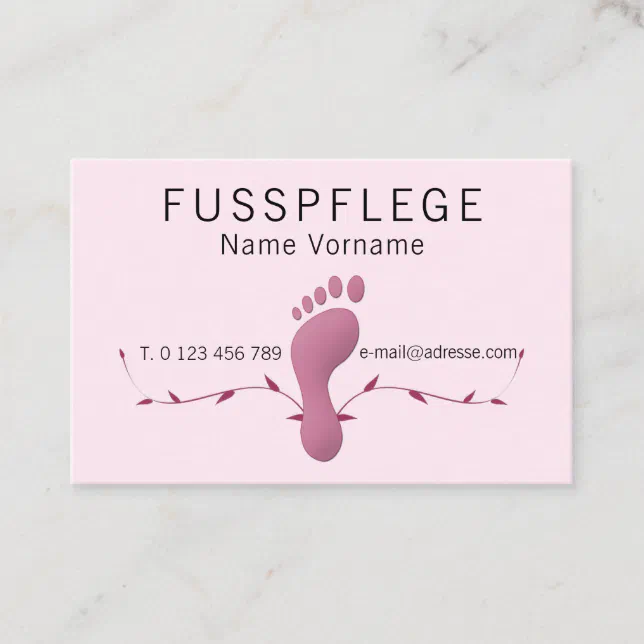 foot care business card Zazzle