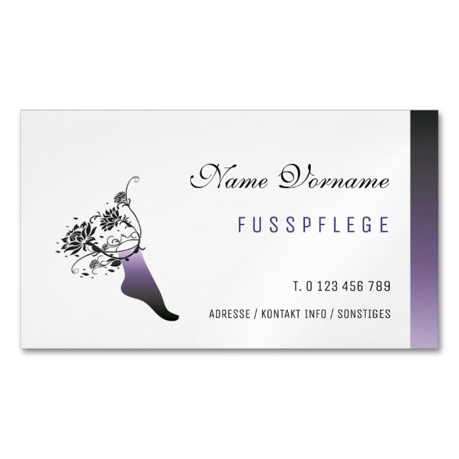 foot care business card magnet (Front)