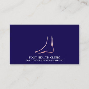 Foot Care Podiatry Practioner Doctor Navy Pink Business Card