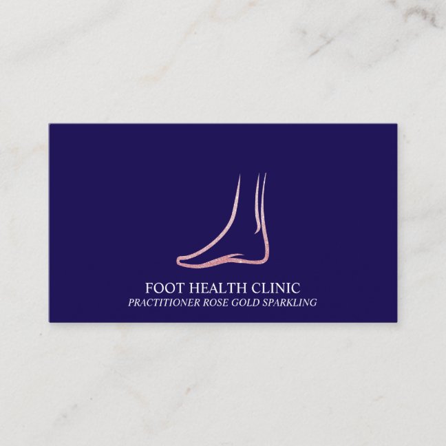 Foot Care Podiatry Practioner Doctor Navy Pink Business Card