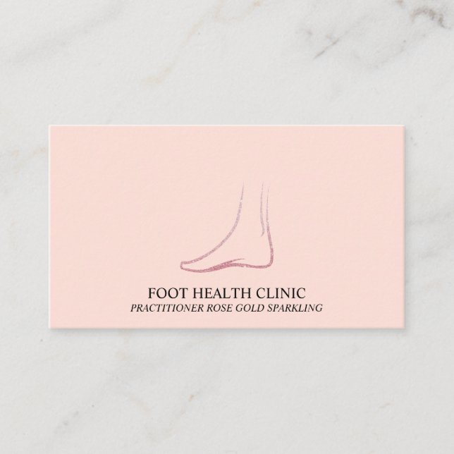 Foot Care Podiatry Practioner Doctor Pink Beige Business Card (Front)