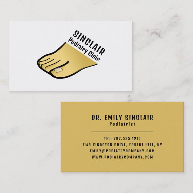 Foot Design, Podiatry Clinic, Podiatrist Business Card (Front/Back)