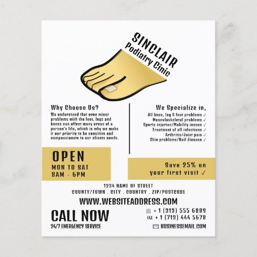 Foot Design Podiatry Clinic Podiatrist Flyer