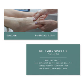 Foot Exam Portrait, Podiatry Clinic, Podiatrist Business Card