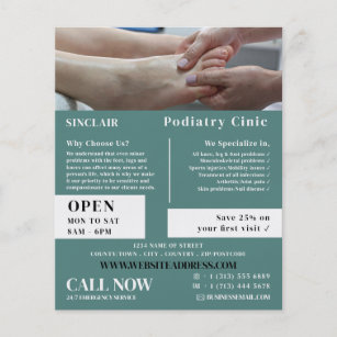 Foot Exam Portrait, Podiatry Clinic, Podiatrist Flyer