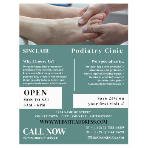 Foot Exam Portrait, Podiatry Clinic, Podiatrist Flyer