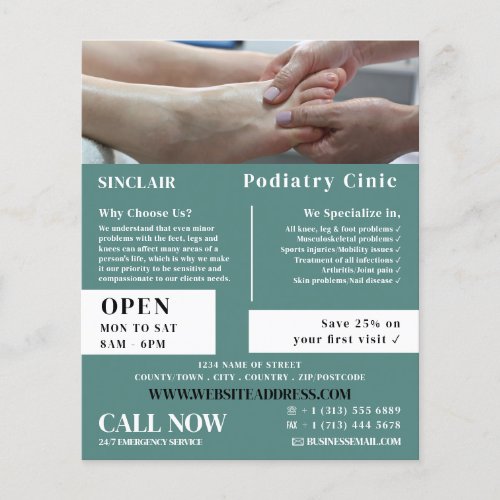 Foot Exam Portrait Podiatry Clinic Podiatrist Flyer