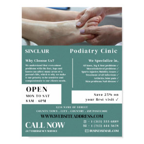Foot Exam Portrait, Podiatry Clinic, Podiatrist Poster