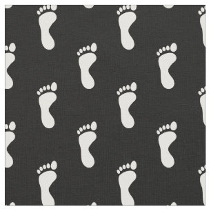 Foot Feet Footprints Black White Fabric