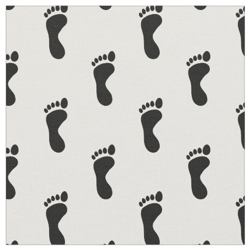 Foot Feet Footprints Black  White Fabric