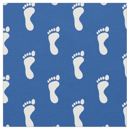 Foot Feet Footprints Blue White Fabric