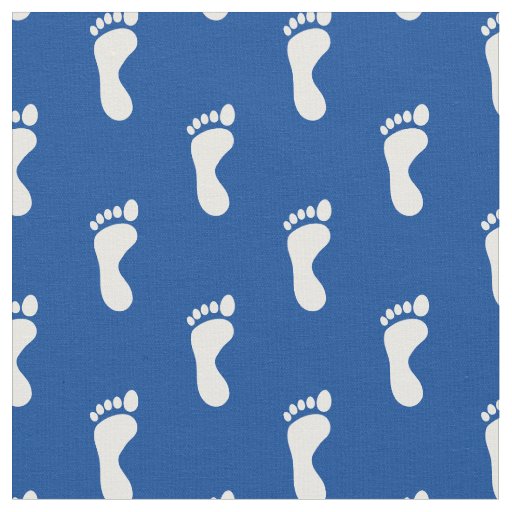 Foot Feet Footprints Blue White Fabric