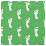 Foot Feet Footprints Green White Fabric