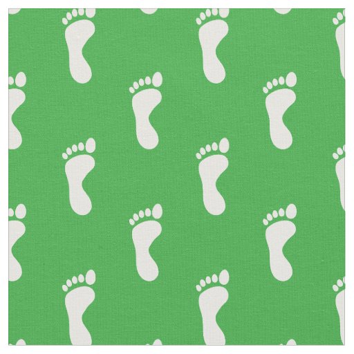 Foot Feet Footprints Green White Fabric