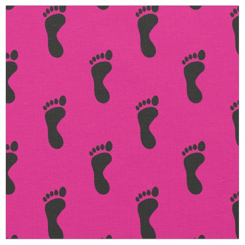 Foot Feet Footprints Pink Black Fabric