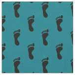 Foot Feet Footprints Teal Black Fabric