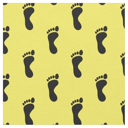 Foot Feet Footprints Yellow Black Fabric