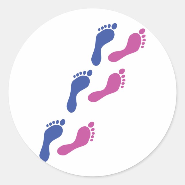 foot feet print prints footprint classic round sticker (Front)