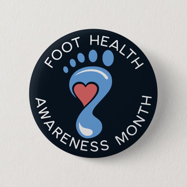Foot Health Awareness Month Sticker Button (Front)