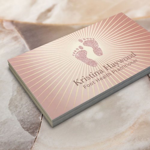 Foot Health Practitioner Modern Rose Gold Therapy Business Card