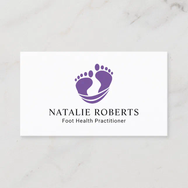 Foot Healthcare Practitioner Massage Spa Purple Business Card Zazzle