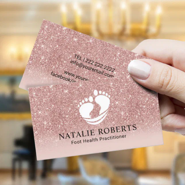 Foot Healthcare Practitioner Massage Spa Rose Gold Business Card Zazzle