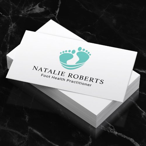 Foot Healthcare Practitioner Massage Spa Teal Business Card