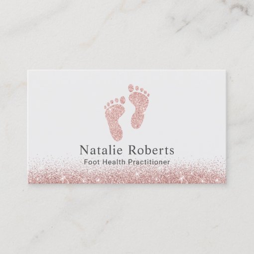 Foot Healthcare Practitioner Rose Gold Glitter Business Card Zazzle